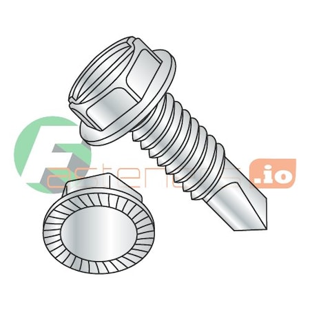 Newport Fasteners Self-Drilling Screw, #10-24 x 3/4 in, Zinc Plated Steel Hex Head Slotted Drive, 5000 PK 674688